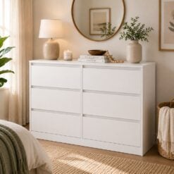 Bragg Lorne Chest of Drawers Storage Wardrobe, 6 Drawers, White Lifestyle