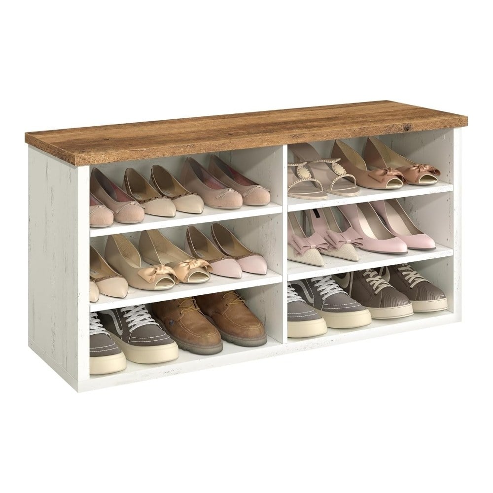 Bragg Miri Shoe Rack Storage Bench with Adjustable Shelves