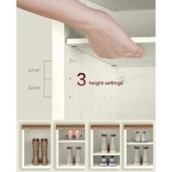 Bragg Miri Shoe Rack Storage Bench with Adjustable Shelves, Farmstyle Oak Shelves