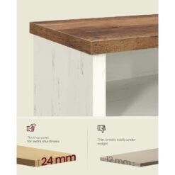 Bragg Miri Shoe Rack Storage Bench with Adjustable Shelves, Farmstyle Oak Material