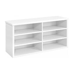 Bragg Miri Shoe Rack Storage Bench with Adjustable Shelves, White