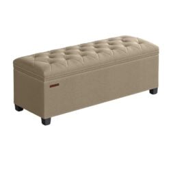 Songmics Storage Chest Ottoman Sofa Bench, Camel Brown