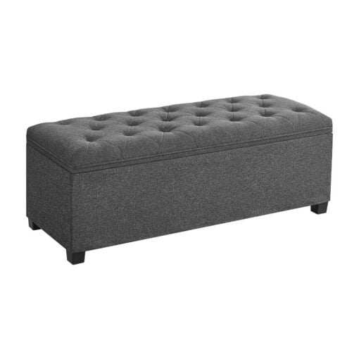 Songmics Storage Chest Ottoman Sofa Bench, Dark Grey