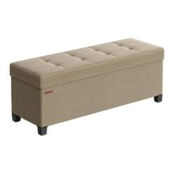 Songmics Storage Ottoman Bedroom Bench, Camel Brown