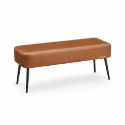 Vasagle Ottoman Bench with Steel Legs, Caramel Brown