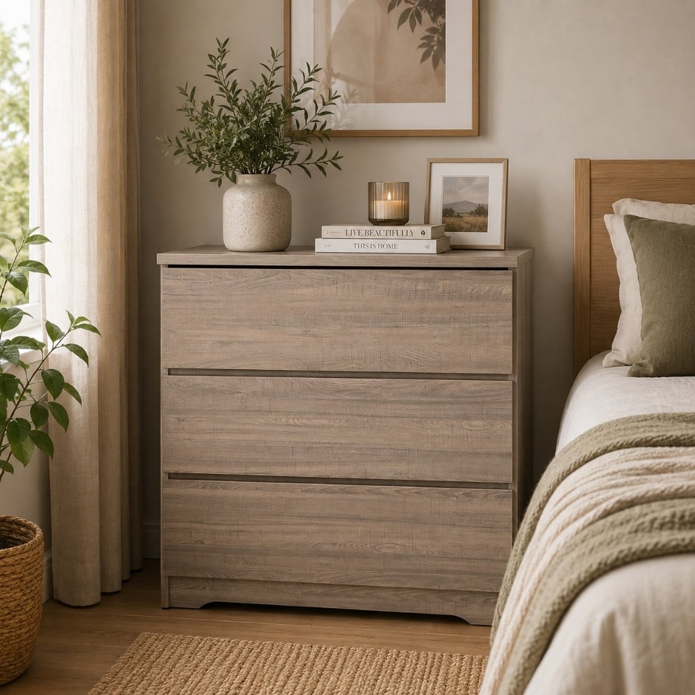 Bragg Dublin Chest of Drawers Storage Cabinet, 3 Drawers, Dark Oak