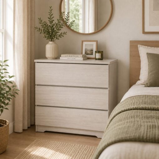 Bragg Dublin Chest of Drawers Storage Cabinet, 3 Drawers, Light Oak