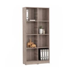 Bragg Eco Open File Cabinet Bookcase 8 Shelves Dark Oak