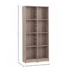 Bragg Eco Open File Cabinet Bookcase 8 Shelves Dark Oak