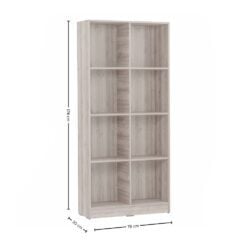Bragg Eco Open File Cabinet Bookcase 8 Shelves Light Oak