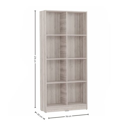 Bragg Eco Open File Cabinet Bookcase 8 Shelves Light Oak
