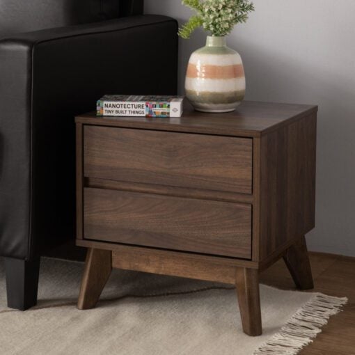 Bragg Hirado Bedside Side Table, Walnut