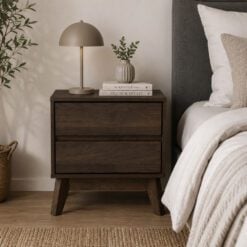 Bragg Hirado Bedside Side Table, Walnut