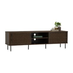 Bragg Krabi 1.6m TV Stand Dark Walnut & Black