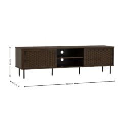Bragg Krabi 1.6m TV Stand Dark Walnut & Black