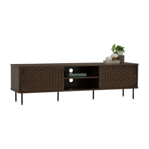 Bragg Krabi 1.6m TV Stand Dark Walnut & Black