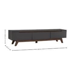 Bragg Mando 1.8m TV Stand Charcoal & Walnut Dimensions