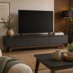 Bragg Mando 1.8m TV Stand Charcoal & Walnut