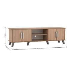 Bragg Naomi 1.6M TV Stand, Natural Oak Dimensions