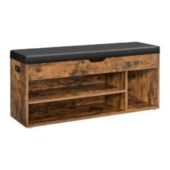 Bragg Valencia Shoe Rack Storage Bench, 100cm, Brown Black