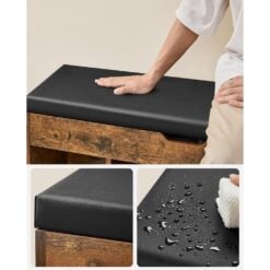 Bragg Valencia Shoe Rack Storage Bench, 100cm, Brown Black