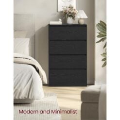 Bragg Verona Chest of Drawers Storage Cabinet, 4 Drawers, Black