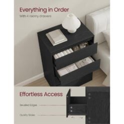 Bragg Verona Chest of Drawers Storage Cabinet, 4 Drawers, Black