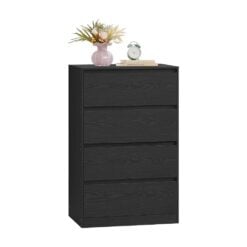 Bragg Verona Chest of Drawers Storage Cabinet, 4 Drawers, Black