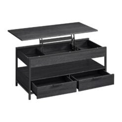 Bragg Victoria Lift Top Coffee Table with Storage Drawers, Black