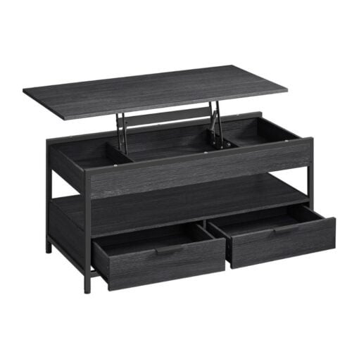 Bragg Victoria Lift Top Coffee Table with Storage Drawers, Black