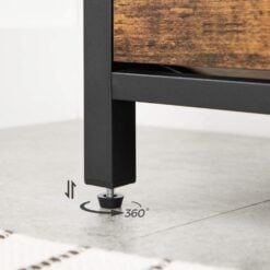 Bragg Whistler Shoe Rack Storage Bench, Rustic Brown and Black Feet