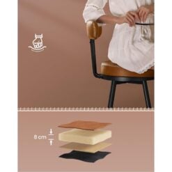 Vasagle Kitchen Counter Swivel Bar Stools with Backrest, Set of 2, Brown Cushioning