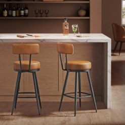 Vasagle Kitchen Counter Swivel Bar Stools with Backrest, Set of 2, Brown