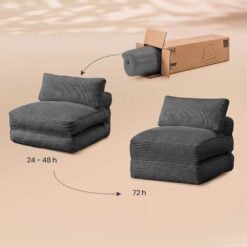 Bragg Madison Convertible Folding Sofa Chair Bed Grey Dimensions