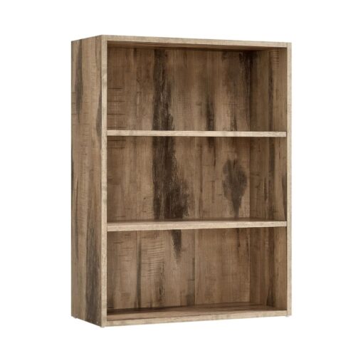 Bragg Shelby 3-Shelf Open Storage Bookcase, 81cm, Camel Brown