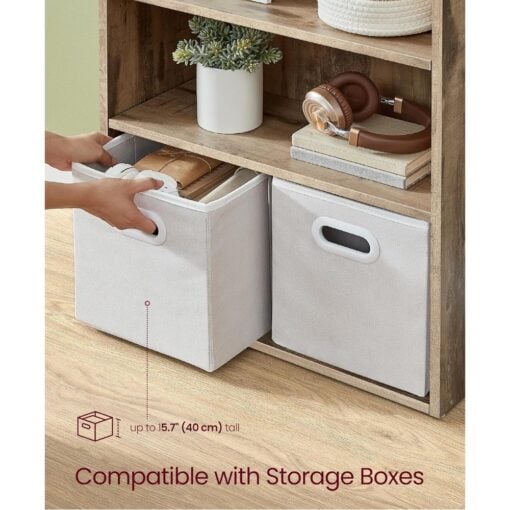 Bragg Shelby 3-Shelf Open Storage Bookcase, 81cm, Camel Brown