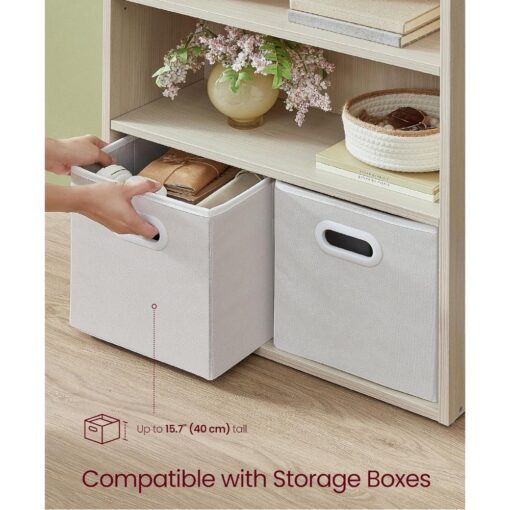 Bragg Shelby 5-Shelf Open Storage Bookcase, 130cm, Beige