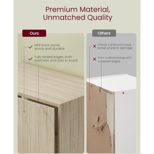 Bragg Shelby 5-Shelf Open Storage Bookcase, 130cm, Beige