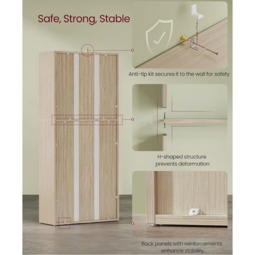 Bragg Shelby 5-Shelf Open Storage Bookcase, 130cm, Beige