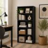 Bragg Shelby 5-Shelf Open Storage Bookcase, 130cm, Black
