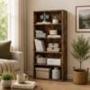 Bragg Shelby 5-Shelf Open Storage Bookcase, 130cm, Rustic Brown