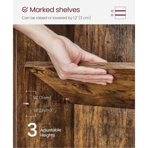 Bragg Shelby 5-Shelf Open Storage Bookcase, 130cm, Rustic Brown
