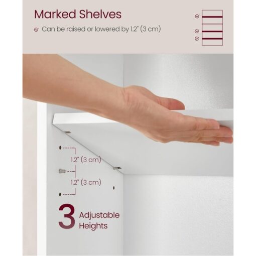 Bragg Shelby 5-Shelf Open Storage Bookcase, 130cm, White Shelves