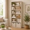 Bragg Shelby 6-Shelf Open Storage Bookcase, 160cm, Beige