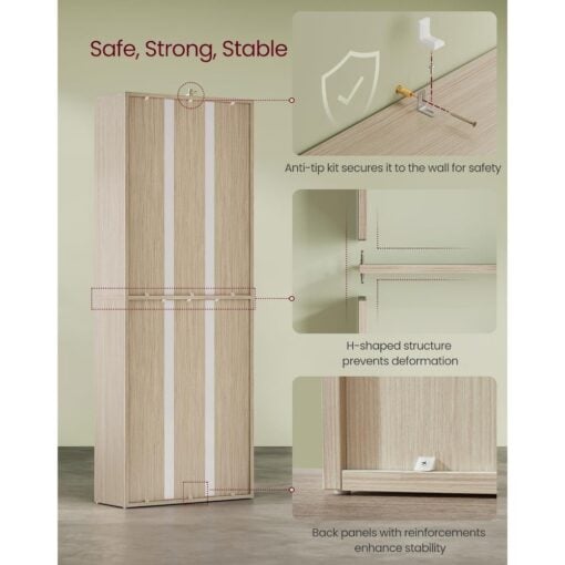 Bragg Shelby 6-Shelf Open Storage Bookcase, 160cm, Beige