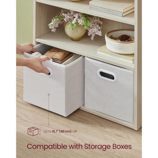 Bragg Shelby 6-Shelf Open Storage Bookcase, 160cm, Beige