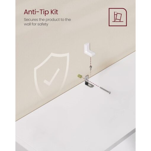 Bragg Shelby 6-Shelf Open Storage Bookcase, 160cm, White Anti-tip