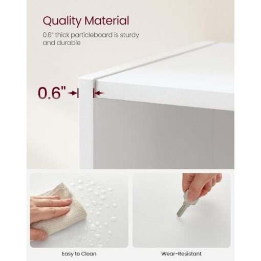 Bragg Shelby 6-Shelf Open Storage Bookcase, 160cm, White Materials