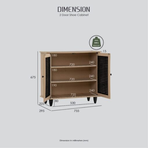 Bragg Almo 2-Door Sideboard Storage Cabinet, Sonoma Oak