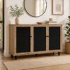 Bragg Almo 3-Door Sideboard Storage Cabinet, Sonoma Oak